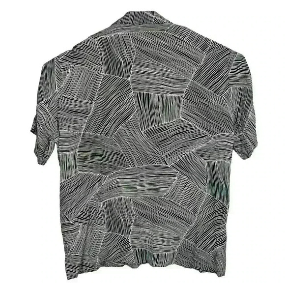 Haupt Shirt Mens 44 XL Abstract Short Sleeve Button Up Germany Viscose /602 - Picture 4 of 10